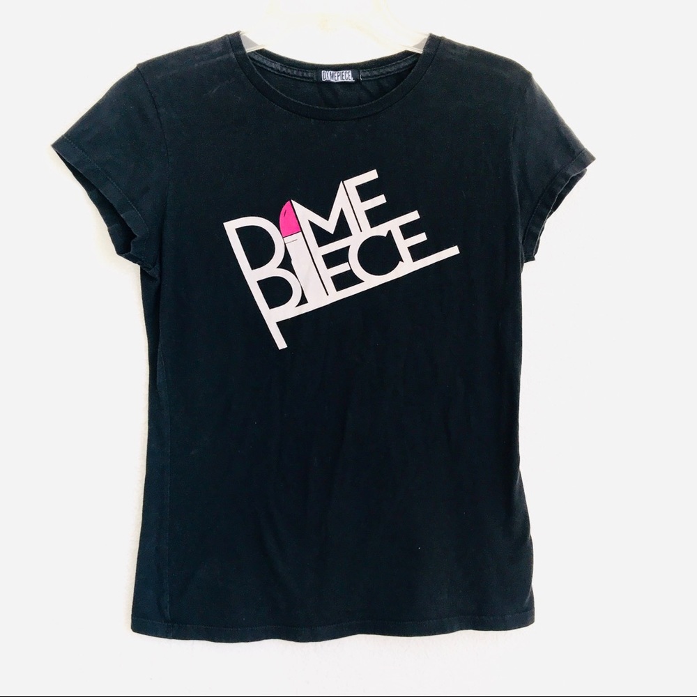 DIME PIECE Lipstick black short sleeve shirt